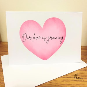 Faire-part de grossesse du Saint-Valentin | faire-part de bébé | faire-part bébé personnalisé Saint-Valentin | Révélation des grands-parents