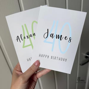 Karte zum 40 Geburtstag personalisiert | Meilenstein Geburtstag | Geburtstagskarte | Personalisiertes Geburtstagsgruß 40 Alter Geburtstagskarte | Schlicht & Elegant |