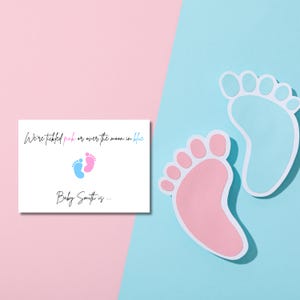 Geslachtsbepaling | Babyaankondiging | Raad eens wat | Nieuwe babykaart | Nieuwe baby | Zwangerschapsaankondiging | Babyjongen | Babymeisje | Nieuw babynieuws