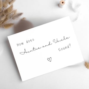 Pregnancy Announcement Card Auntie Uncle | Personalised Baby Announcement Card | Personalised Baby Announcement | Auntie Uncle Card |