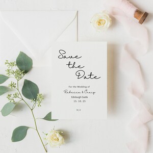 Faire-part de mariage « Réservez votre date » personnalisés | Cartes postales de mariage | Invitations minimales | Faire-parts multipack | Mariage minimaliste personnalisé