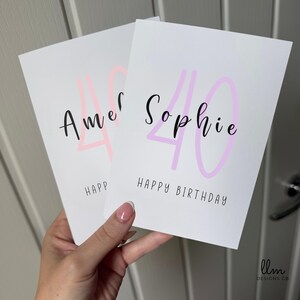 Karte zum 40 Geburtstag personalisiert | Meilenstein Geburtstag | Geburtstagskarte | Personalisiertes Geburtstagsgruß 40 Alter Geburtstagskarte | Schlicht & Elegant |