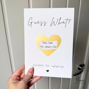 Personalized Pregnancy Announcement Scratch Card: Keepsake Reveal