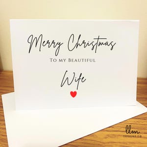 de Noël pour femme à personnaliser | Joyeux Noël femme carte de vœux | Cadeau de Noël pour femme |  carte postale pour elle | Cartes de Noël pour femme | Carte de Noël femme