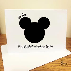 Faire-part de grossesse Disney | Oreilles de Mickey | Carte Disney personnalisée | faire-part de bébé | Carte révélée par les grands-parents |