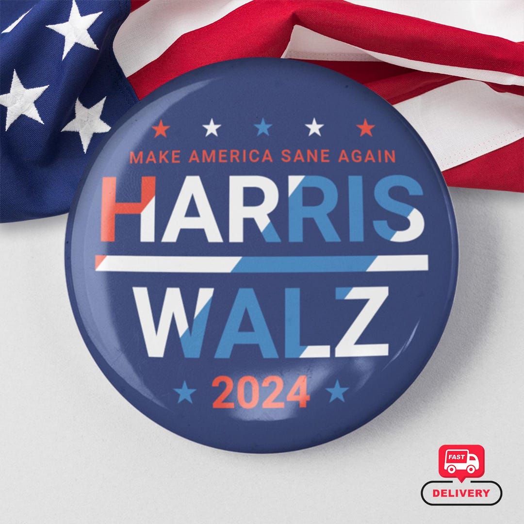 2024 Election Kamala Harris Walz Pin Buttons, Harris Tim Walz Campaign ...