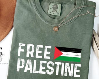 Comfort Colors Palestine Shirt, Free Palestine T-Shirt, Cute Palestine Flag Crewneck Shirts, Stand With Palestine, Xmas Gift For Palestinian