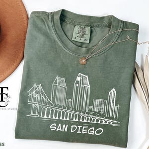 Comfort Colors®Minimalist San Diego State Shirt, California Beach Shirt, San Diego Gift, San Diego Family Vacation Shirt, California Gifts
