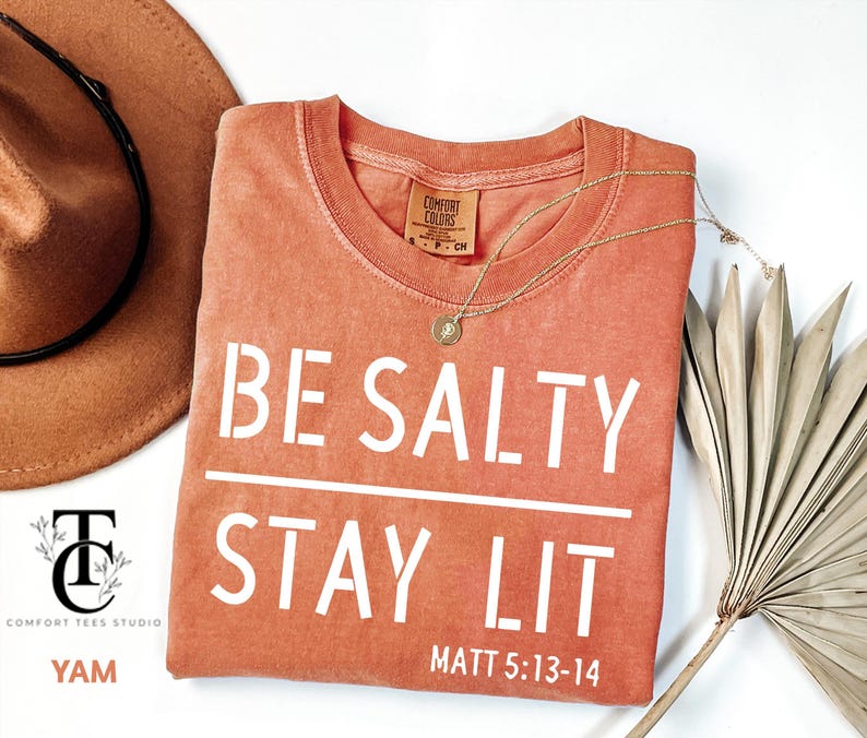 Comfort Colors Be Salty Stay Lit Christian Shirt, Salty Shirt, Faith Shirt, Religious Shirt, Christian Tee Shirt, Christian Shirt For Womens Bild 6