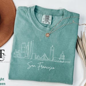 Comfort Colors® Minimalist San Francisco Shirt, California Golden Gate Bridge Shirt, San Francisco Crewneck Tee Shirt, San Francisco Apparel