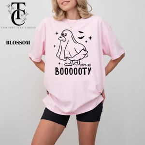 Oops All Booty Funny Ghost Duck Shirt, Halloween Spooky Season Tee, Cute Sarcastic Fall Shirt Gift for Her, Short Long Sleeve
