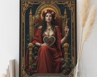 Lámina de tarot para pared, La Emperatriz, regalo para ella, amante de las barajas de tarot, decoración de arte místico, ilustración gótica del tarot