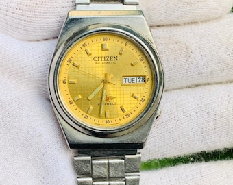 CITIZEN Automatic 4-039149 21 Jewels Day / Date Stainless Steel