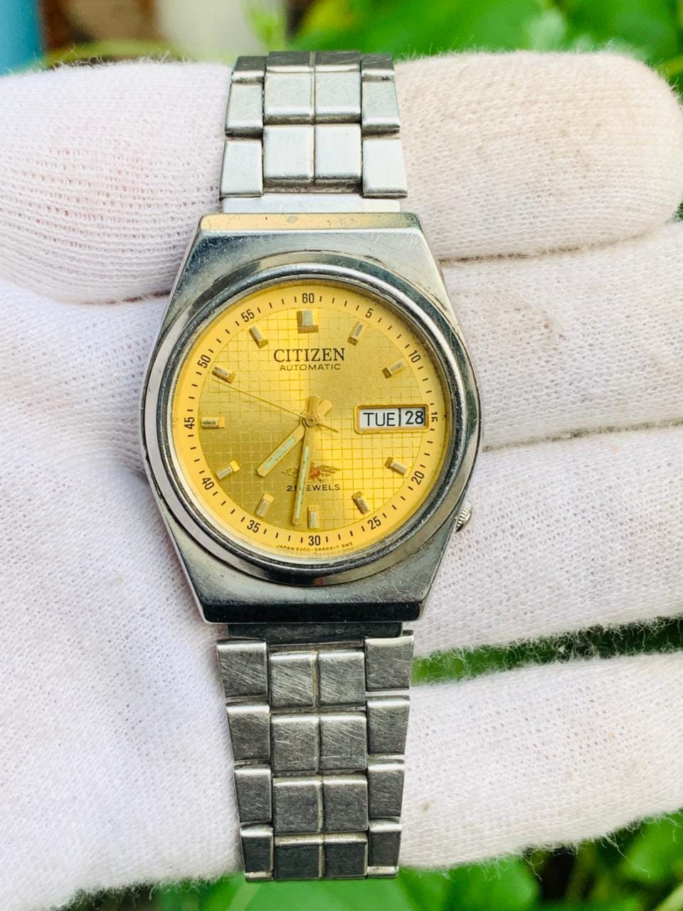 CITIZEN Automatic 4-039149 21 Jewels Day / Date Stainless Steel