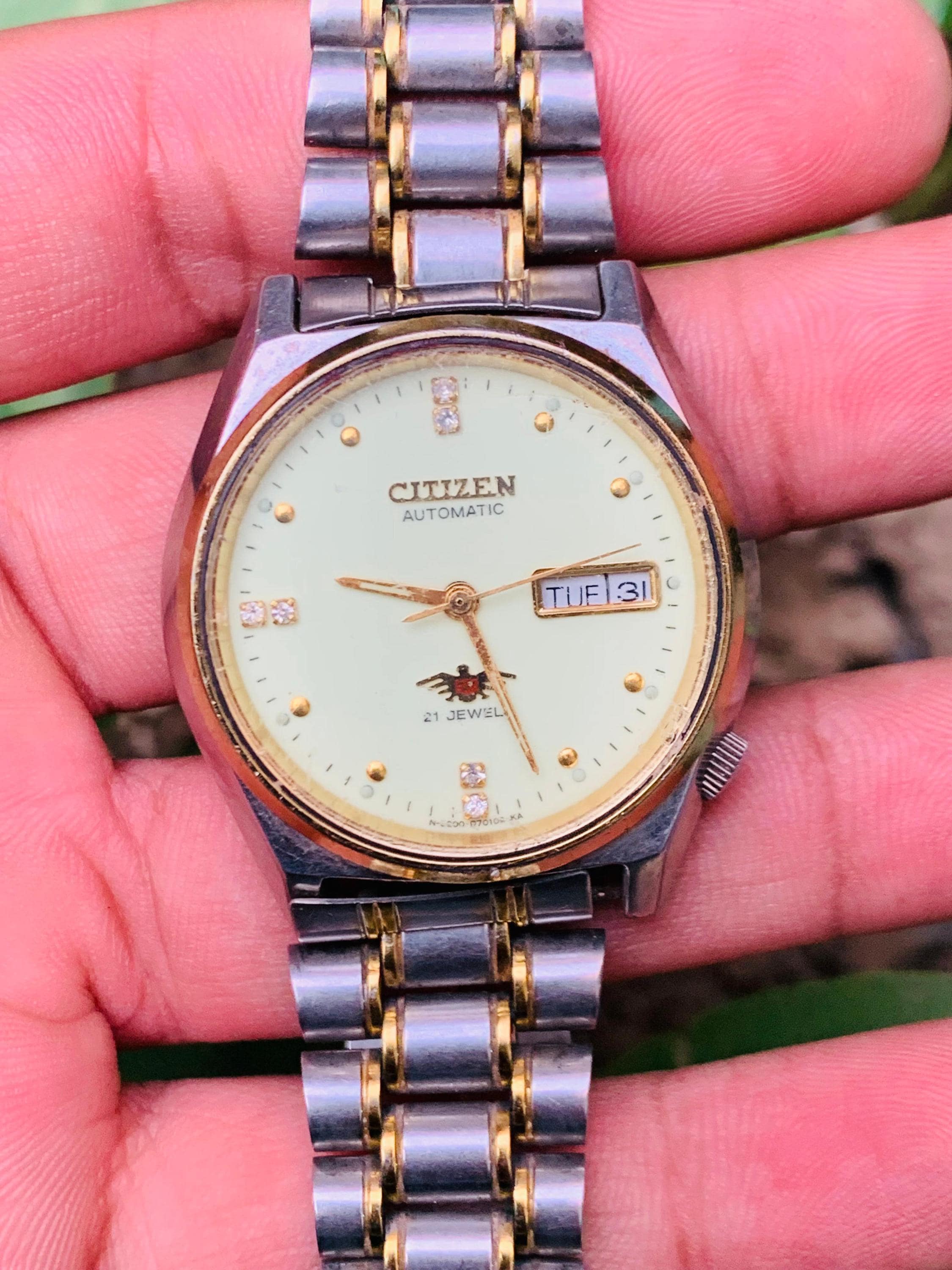 CITIZEN Automatic 4-R15411 21 Jewels Day / Date Stainless Steel