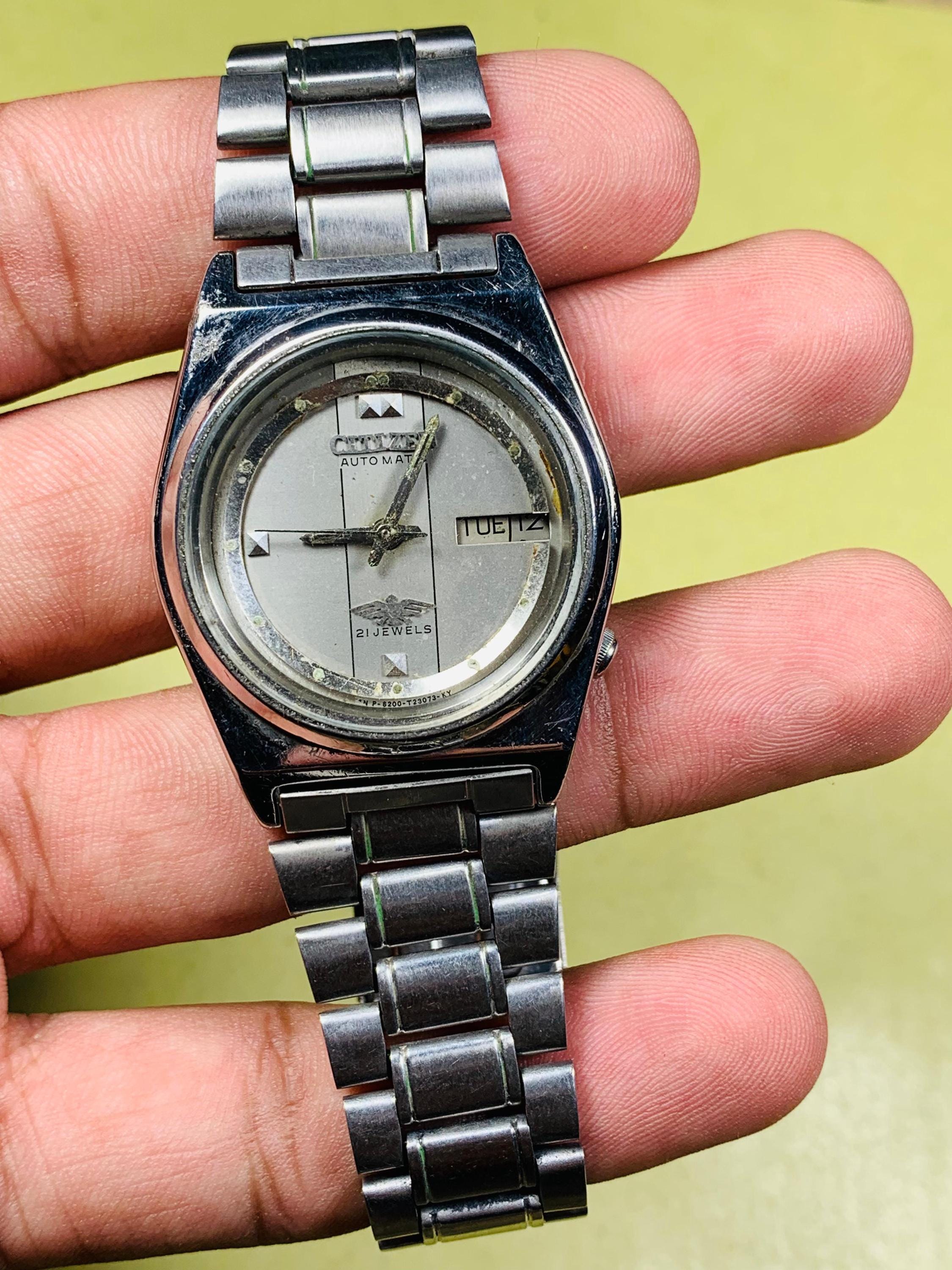 Citizen Automatic 4-038878 K 21 Jewels Day / Date Stainless Steel
