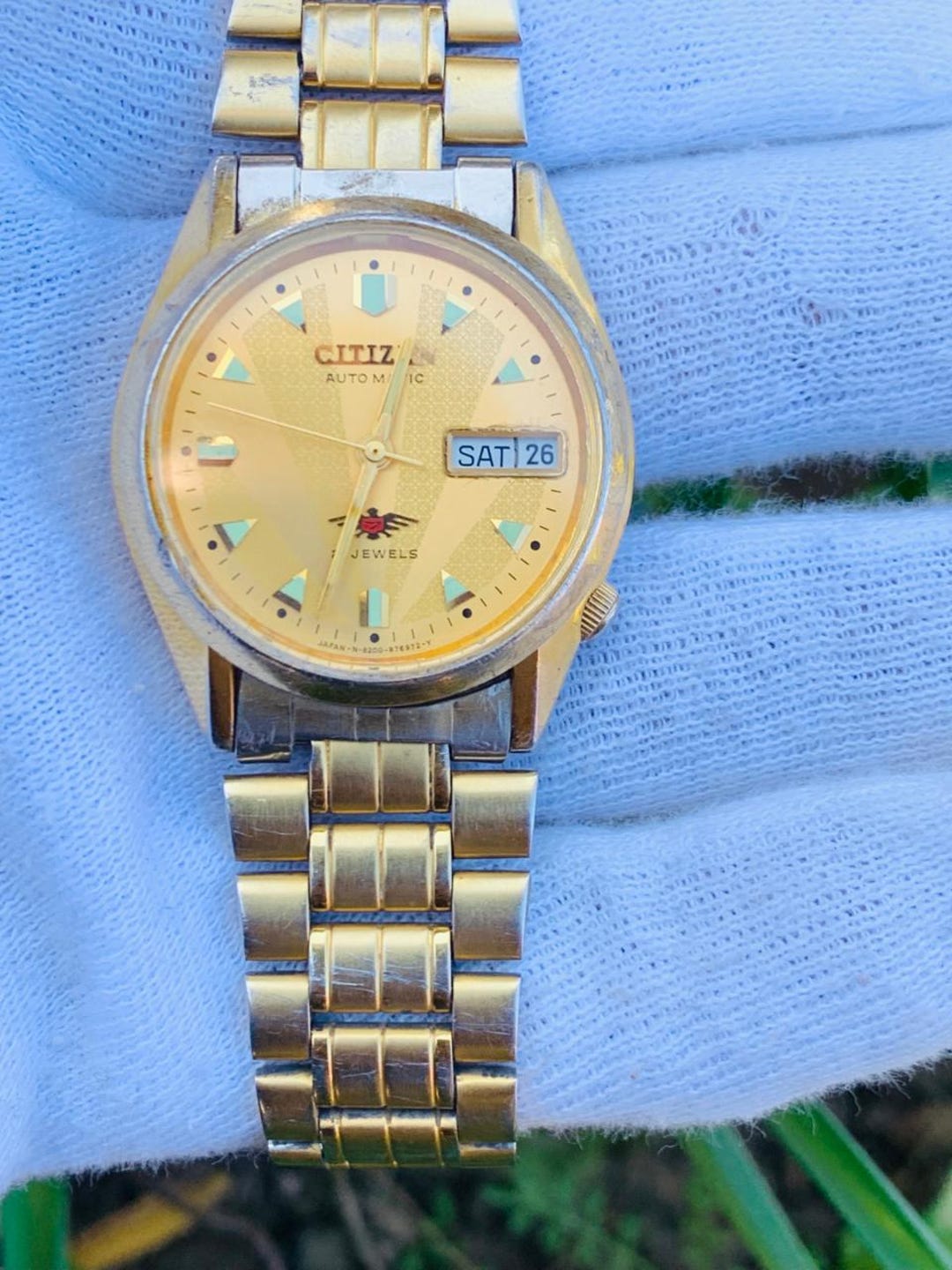 CITIZEN Automatic 4-R18037 21 Jewels Day / Date Stainless Steel