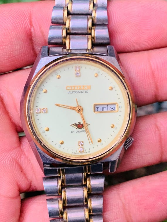 CITIZEN Automatic 4-R15411 21 Jewels Day / Date Stainless Steel