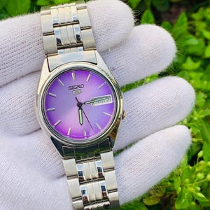 Seiko 5 Automatic Purple - Etsy