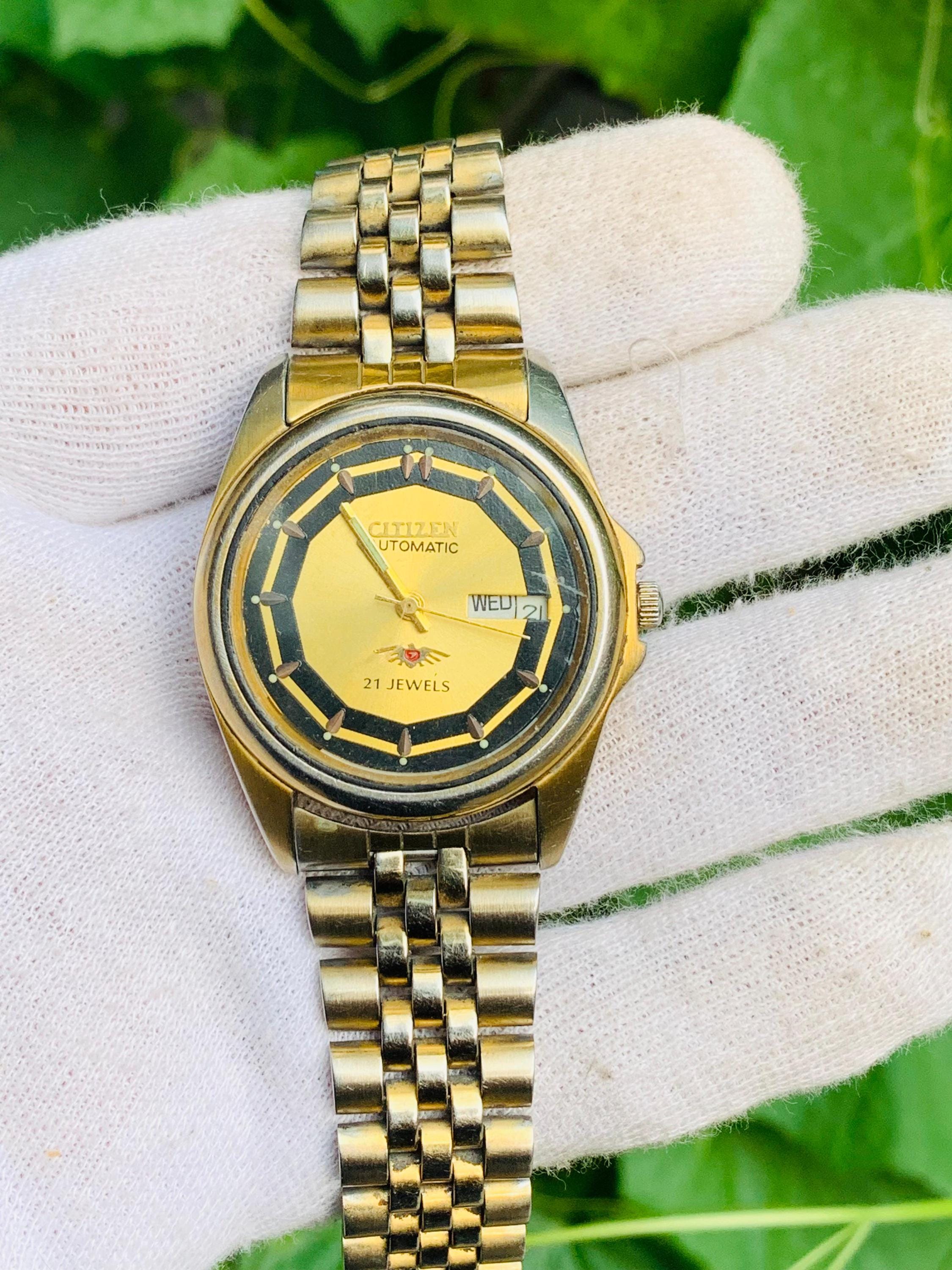 CITIZEN Automatic 4-039335 21 Jewels Day / Date Stainless Steel