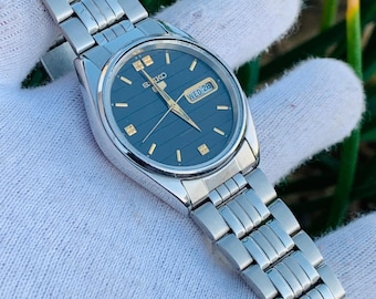 Reloj Seiko 5Automatic 6309-8800 de acero inoxidable, resistente al agua, con día y fecha, fabricado en Japón