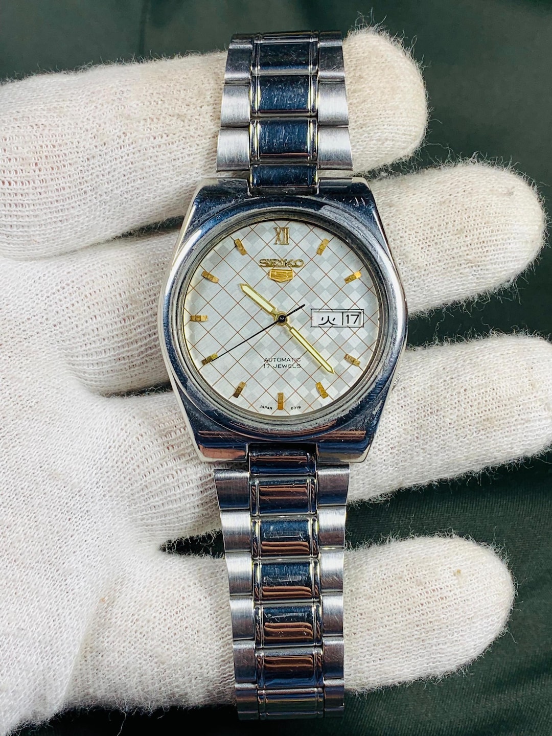 Seiko 5 Automatic 6309-9009 17 Jewels Day / Date Stainless Steel