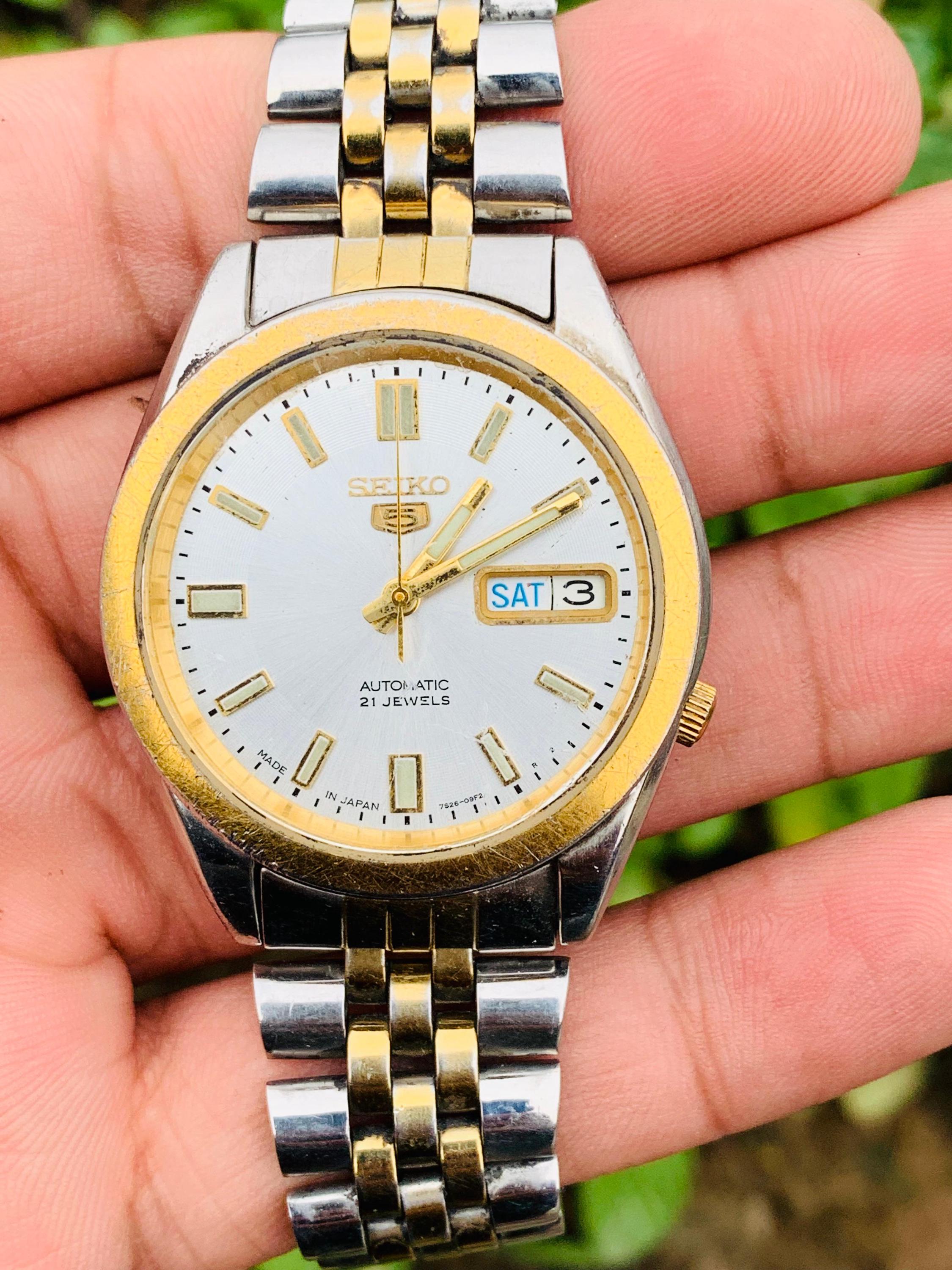 Seiko 5automatic 7S26-00X0 21 Jewels Day / Date Stainless Steel