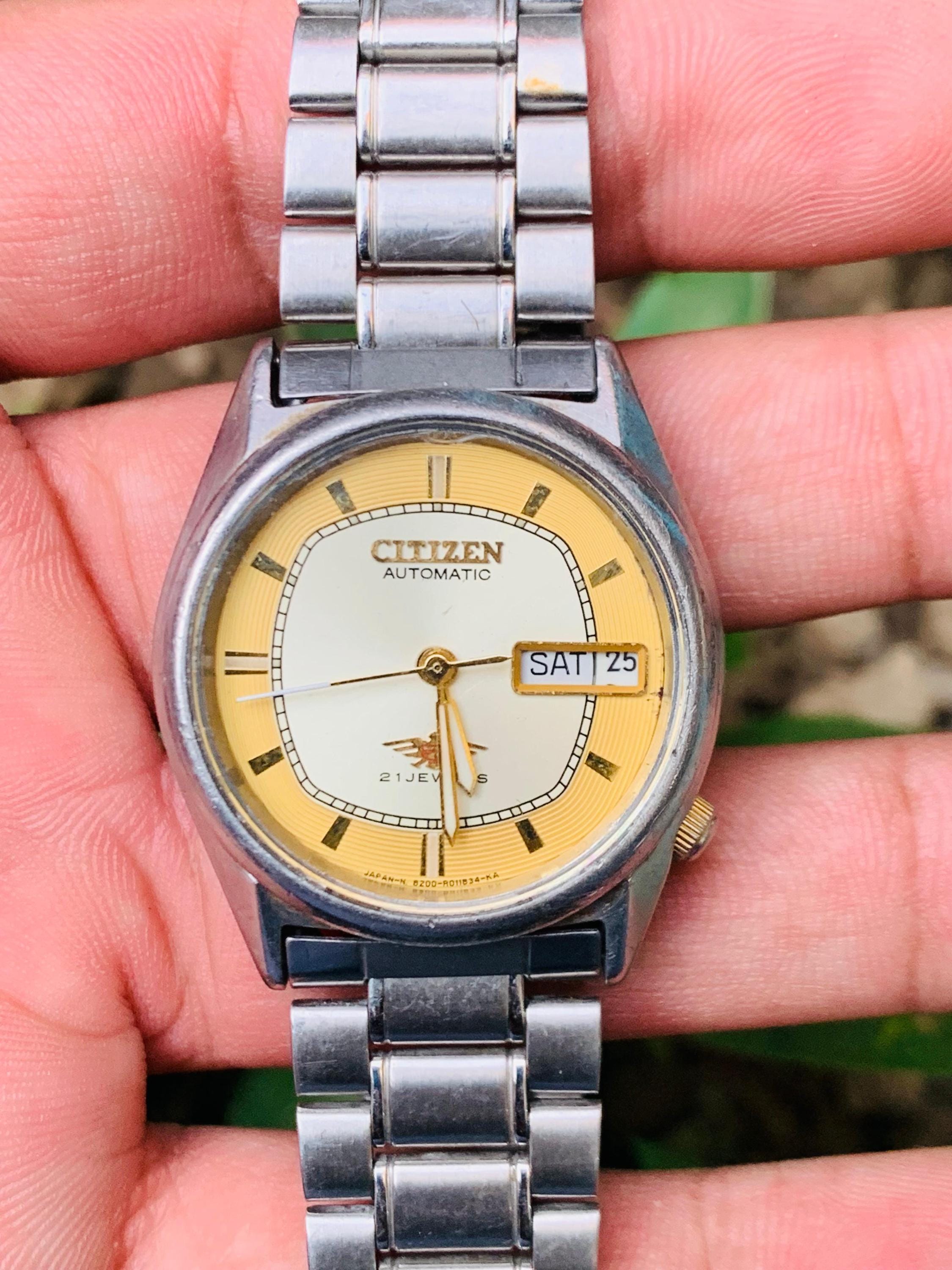 CITIZEN Automatic 4-R34423 21 Jewels Day / Date Stainless Steel