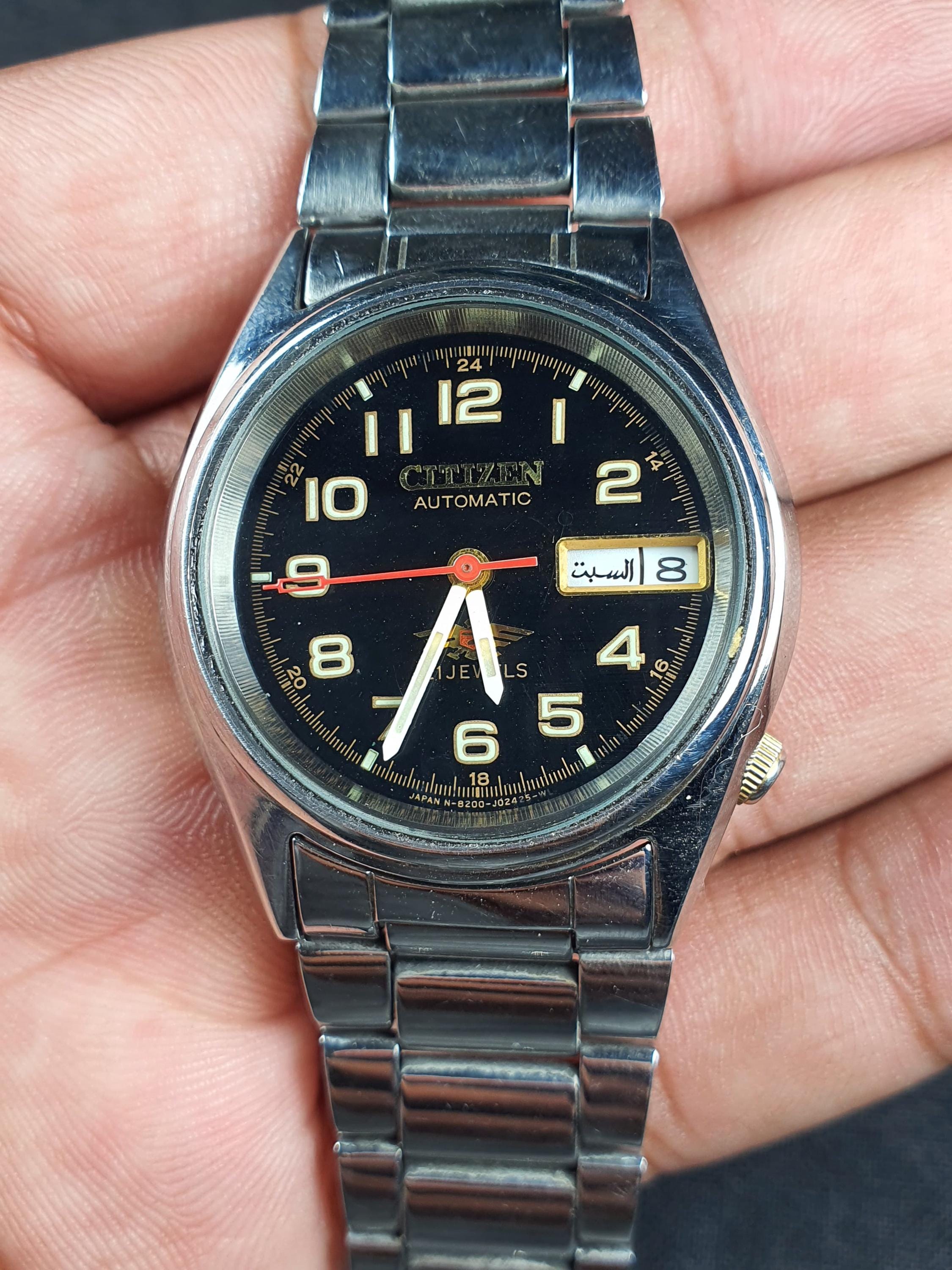 CITIZEN Automatic 4-038835 HST 21 Jewels Day/date Stainlees Steel