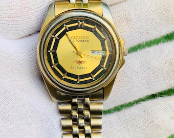 CITIZEN Automatic 4-039335 21 Jewels Day / Date Stainless Steel