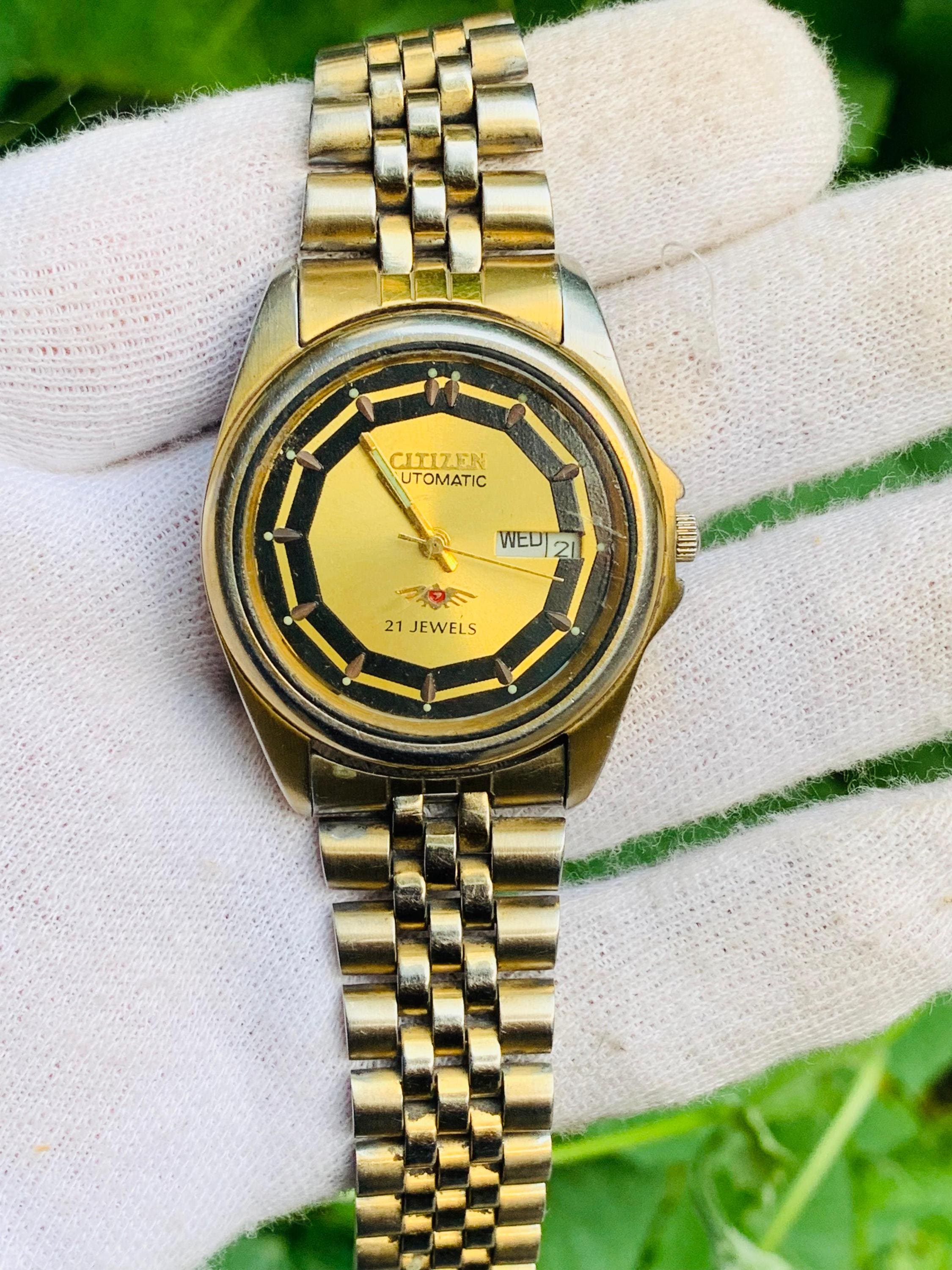 CITIZEN Automatic 4-039335 21 Jewels Day / Date Stainless Steel