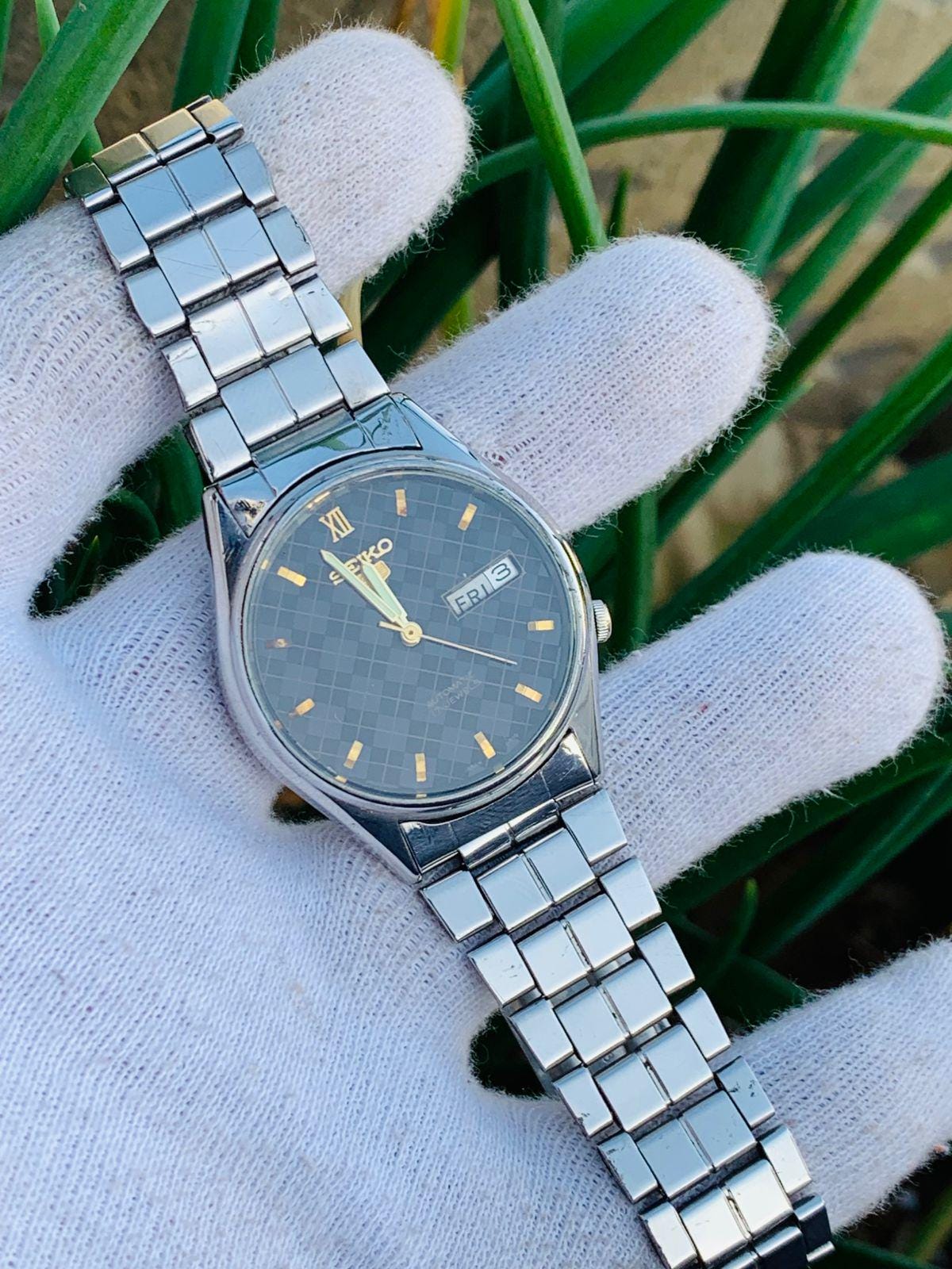 Seiko 5automatic 6309-8020 17 Jewels Day / Date Stainless Steel