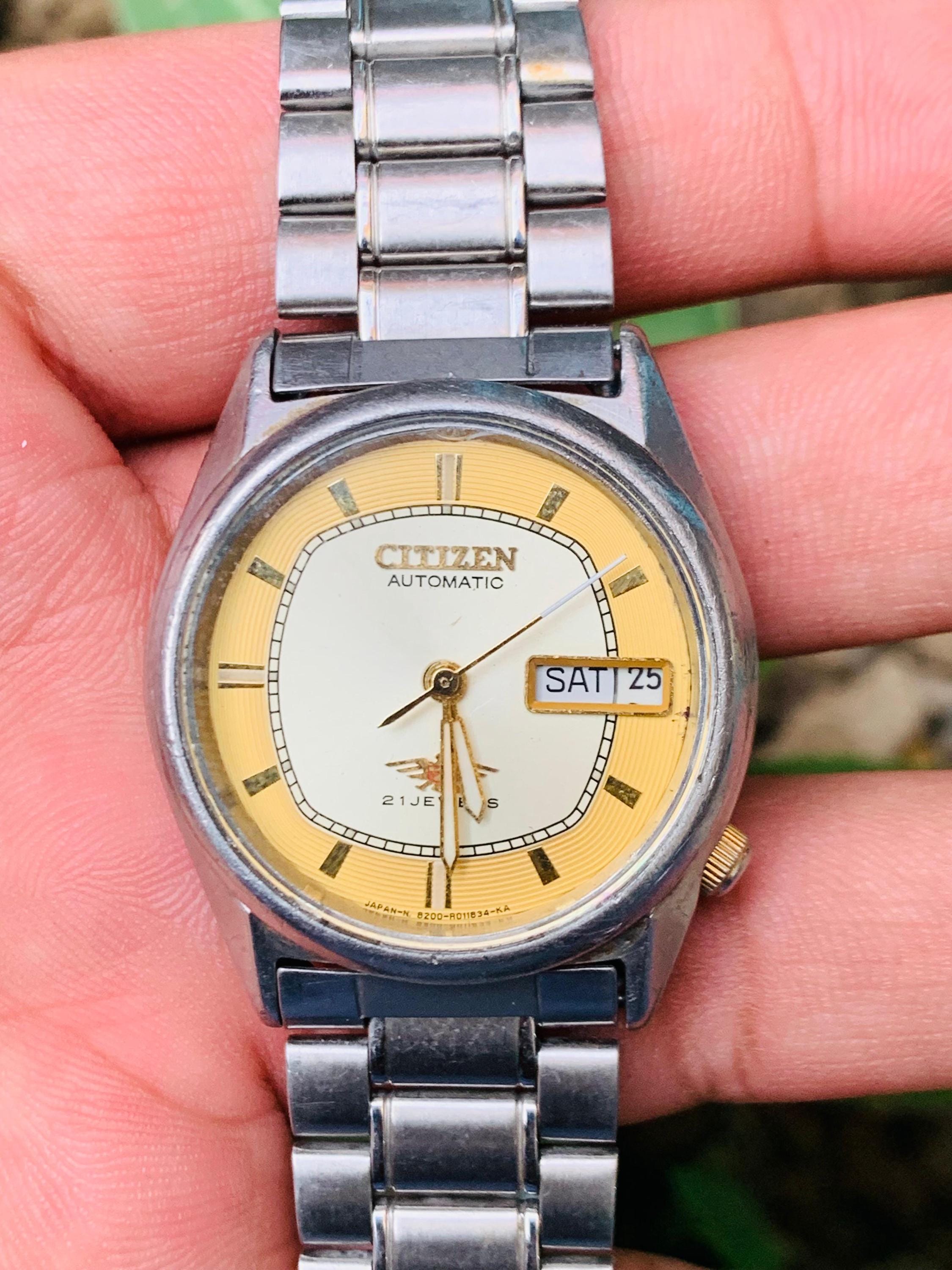 CITIZEN Automatic 4-R34423 21 Jewels Day / Date Stainless Steel