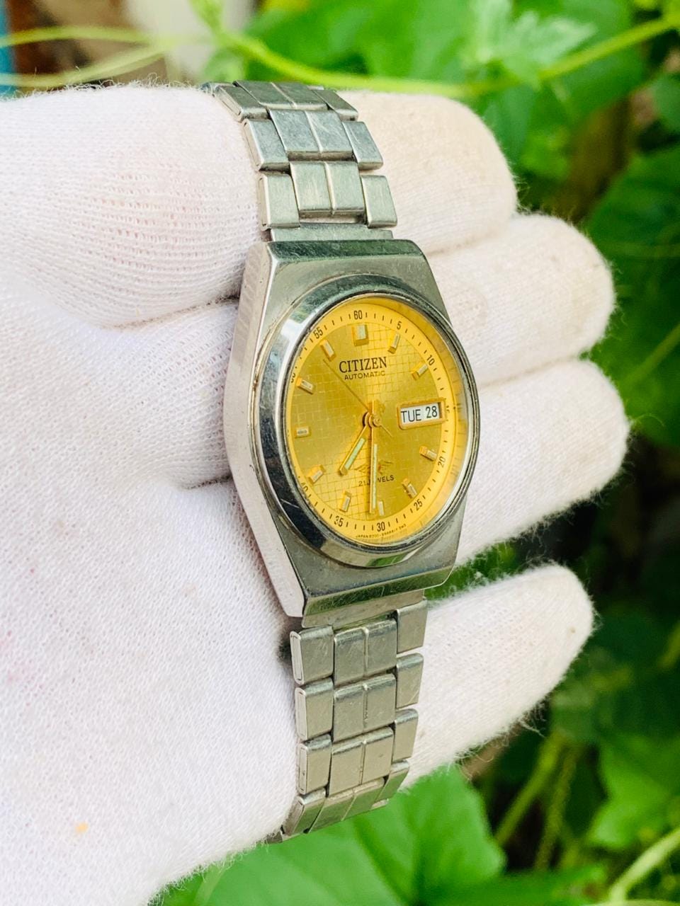 CITIZEN Automatic 4-039149 21 Jewels Day / Date Stainless Steel