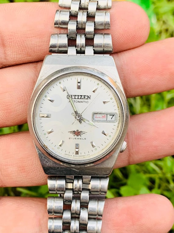 Citizen Automatic 4-R34415 21 Jewels Day / Date Stainless Steel