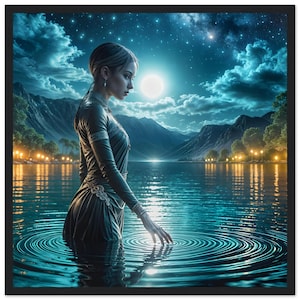 Mystical World Art Print Woman of the Lake Framed Poster – Ready-to-Hang Wall Art Exuding Peace And Magic Discover enchantment