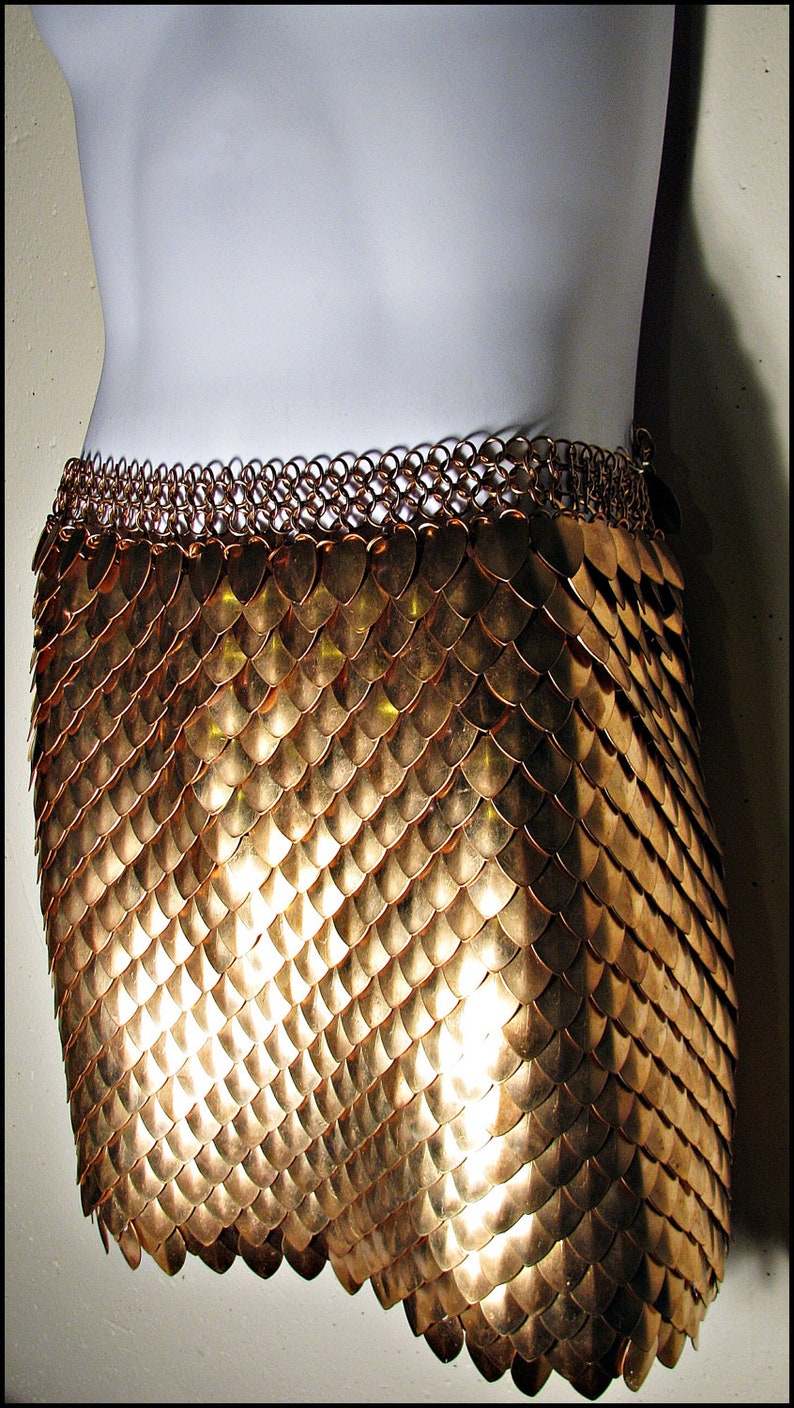 Pure Bronze Scalemail Dragonscale Chainmail Skirt Roman Armor Etsy