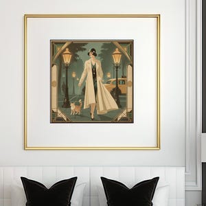 Art Deco Flapper Cat Print: 1920s Paris Fashion (Digital Download)
