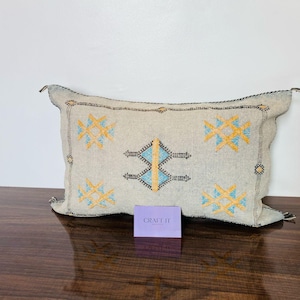 Cactus Silk Pillows, Boho throw pillow, Moroccan pillow, Decorative pillow for Boho decor, Pillow cover, Handwoven