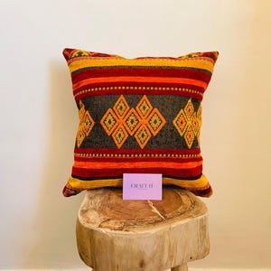 Moroccan Colorful Berber Pillow,  Rug Throw Pillow, Bohemian Cushion Cover, Moroccan Ethnic Pillow, Cozy vintage Pillow Cover,Any Size Color