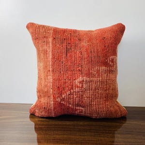 Handmade Moroccan kilim Pillow – Berber Decorative Throw with Tribal colorful Tones – Boho Ethnic Cushion – 20x19 inch