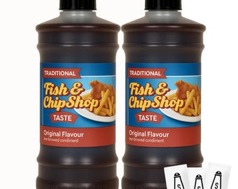 Traditional Chip Shop Vinegar 2 x 315ml - Maltflaven Non-Brewed Condiment - Authentic Fish & Chip Shop Taste - Ready-to-Use Vinegar
