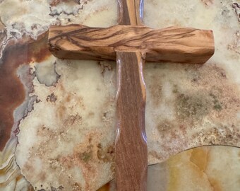 Cruz de madera ortodoxa de Jerusalén / Monasterio de los Santos Anargyroi (Agioi Anargyroi) Tucson
