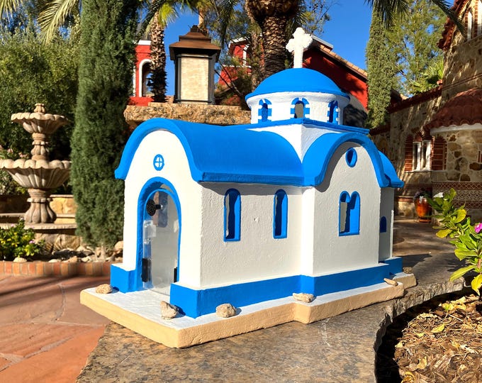 Prophet Elias " Garden, Patio and Home Decorative Orthodox Chapel , Iconostasis (Blue). MADE IN USA