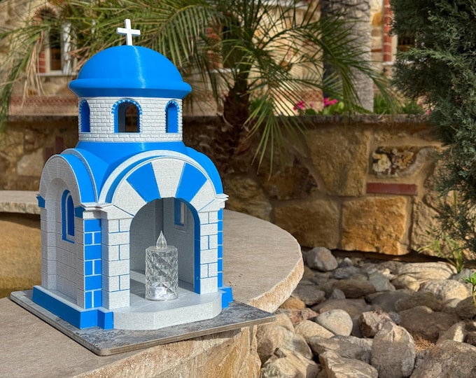 BELIEVE – Greek Island Prayer Chapel | Blue & White Garden Shrine