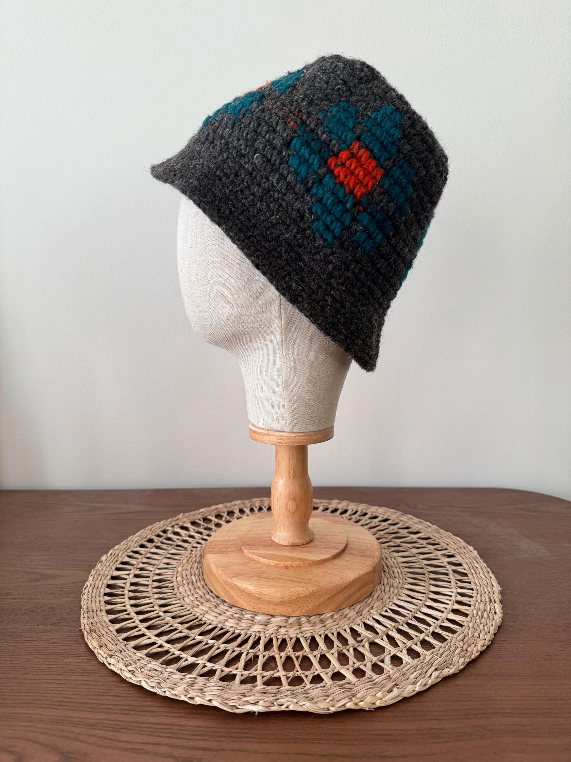 Handmade Gray Crochet Cloche Hat with Floral Accents Crochet Cloche Hat - Grey Tones With Flowers - Women main image 4
