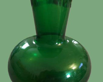 Vintage Enesco Green Glass Vase, Lovely