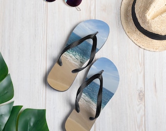 Personalizowane japonki Beach Scene: gumowa podeszwa, podszewka z poliestru