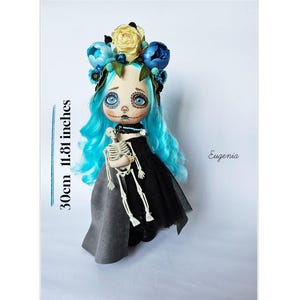 READY TO SHIP! Handmade Witch Doll, Whimsical Handmade Witch Doll, Charming Witch Doll, Enchanting Witch Doll, Spooky Skeleton