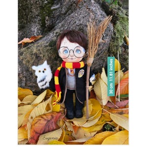 Magical Harry Doll for Wizarding School Adventures, Handmade Wizard Doll for Enchanting Playtime, Whimsical Harry Doll